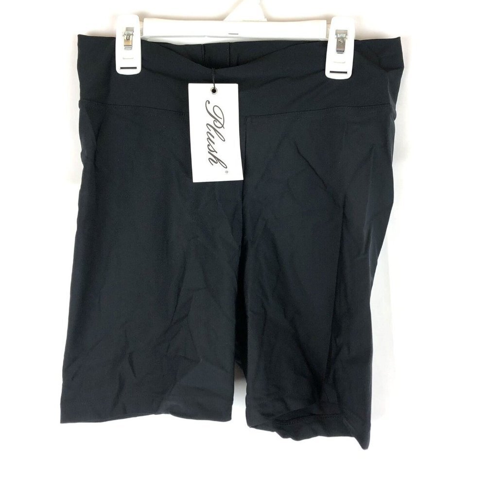 Plush, Women’s Black Compression Shorts, Size Medium